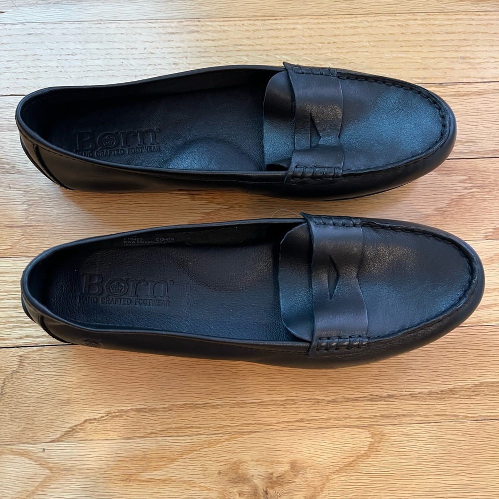 Born Black Leather Loafer Malena F16403, Size 8.5 Never Worn